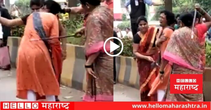 woman beaten by some womens