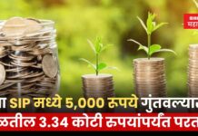 ही SIP बदलेल तुमचं नशीब!! 5,000 रूपये गुंतवल्यास मिळतील 3.34 कोटी रुपयांपर्यंत परतावा Saving Fund Investment
