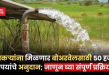 शेतकऱ्यांना मिळणार बोअरवेलसाठी 50 हजार रुपयांचे अनुदान; जाणून घ्या संपूर्ण प्रक्रिया borewells