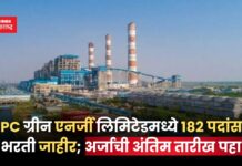 सरकारी नोकरीची सुवर्णसंधी! NTPC ग्रीन एनर्जी लिमिटेडमध्ये 182 पदांसाठी भरती जाहीर job news