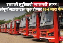 उन्हाळी सुट्टीसाठी ‘लालपरी’ सज्ज ! संपूर्ण महाराष्ट्रात सुरू होणार 764 जादा फेऱ्या, आगाऊ आरक्षणाची सोय