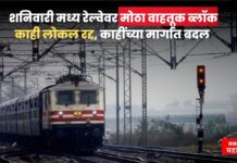 प्रवाशांनो लक्ष द्या ! शनिवारी मध्य रेल्वेवर मोठा वाहतूक ब्लॉक, काही लोकल रद्द, काहींच्या मार्गात बदल megablock