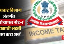 Income Tax Recruitment 2025: आयकर विभाग अंतर्गत ‘स्टेनोग्राफर ग्रेड-I’ पदासाठी भरती; असा करा अर्ज _Income Tax Recruitment 2025