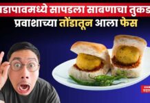 वडापावमध्ये सापडला साबणाचा तुकडा; प्रवाशाच्या तोंडातून आला फेस soup in vadapav