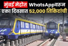 मुंबई मेट्रोत डिजिटल क्रांती ! WhatsAppवरून फक्त एका दिवसात तब्बल 52,000 तिकिटांची विक्री