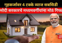 PM Awas Yojana Home Loan Subsidy : गृहकर्जावर 4 टक्के व्याज सबसिडी; मोदी सरकारचे मध्यमवर्गीयांना मोठं गिफ्ट PM Awas Yojana Home Loan Subsidy